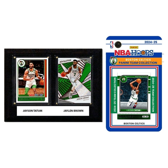 Boston Celtics 6" x 8" Player Plaque & 2024 Team Trading Card Set