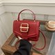 thumbnail image 3 of Bolso de mano sencillo para mujer, nuevo, primavera y verano 2025, nuevo, color sólido, versión coreana, bandolera, pequeño, cuadrado, 3 of 5