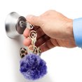 thumbnail image 4 of EeaseCA 1Pc Leopard Printed Ear Keychain Furry Ball Bag Pendant Gift Key Ring (Sapphire), 4 of 7