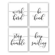 ORP Pro Canvas Art Wall Art Inspirational Quote & Saying Art Painting 8”X10” Canvas Picture Motivational Phrases for Office or Living Room Home Decor Set of 4 ( Frame Not Included)