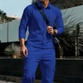 thumbnail image 6 of Zenithor Men's 2 Piece Outfits Winter Warm Long Sleeve Button-Up Shirts and Elastic Waist Cargo Pants Set for Commute Casual S-3XL, 6 of 7
