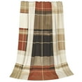 Brown Plaid Throw Blanket for Couch Fall Plaid Blanket Buffalo Plaid