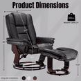thumbnail image 6 of 32'' Wide Manual Swivel Standard Recliner with Ottoman,Faux Leather,Black, 6 of 9