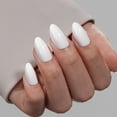 thumbnail image 5 of VSALON Press on Nails Short Almond - Pastel Solid White Cream Finish Nails for Halloween, Opaque Reusable Soft Gel Fake Nails with Nail Glue, Cuticle Oil - 32 PCS Glue On Nails in 16 Sizes, 5 of 8