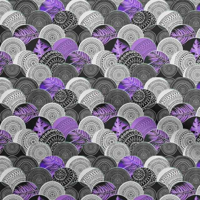 oneOone Georgette Viscose Purple Fabric Asian Mandala Craft Projects Decor Fabric Printed By The Yard 42 Inch Wide
