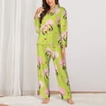 thumbnail image 2 of Lsque Avocado Lovers Pattern Long Sleeve Pajama Set for Women - Soft 2-Piece Sleepwear and Loungewear Set with Pockets, Comfy Nightwear-XX-Large, 2 of 7