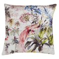thumbnail image 1 of SARO 1760.M20S 20 in. Cabane Square Linen Down Filled Throw Pillow with Tropical Print - Multi Color, 1 of 1