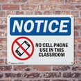 thumbnail image 4 of (2 Pack) No Cell Phone Use In This Classroom OSHA Notice Sign 10 Inch X 7 Inch Plastic Sign, Weather Resistant, UV Protected for Workplace, Business, and Construction Site, Made in the, 4 of 8