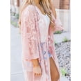 thumbnail image 3 of Txlixc Cardigan de playa casual para mujeres, 3 / 4 mangas bordadas transparentes Txlixc moda, 3 of 7