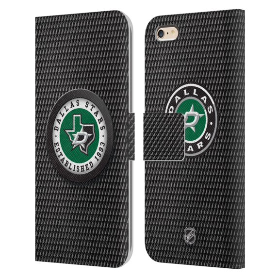 Head Case Designs Officially Licensed NHL Dallas Stars Puck Texture Leather Book Wallet Case Cover Compatible with Apple iPhone 6 Plus / iPhone 6s Plus