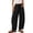 Black, variant on Nfurl Pants for Women Trendy Summer Wide Leg Linen Pants with Pockets Casual Elastic Waist Drawstring Trousers for Beach Vacation Navy,S