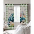 thumbnail image 4 of Easter Kitchen Curtains Green Plaid Blue Truck Eggs Bunny Rustic Cafe Short Curtains for Bathroom Blackout Window Curtain Grommet Small Window Treatment Tier Drapes for Bedroom Living Room 52"x45"x2, 4 of 9