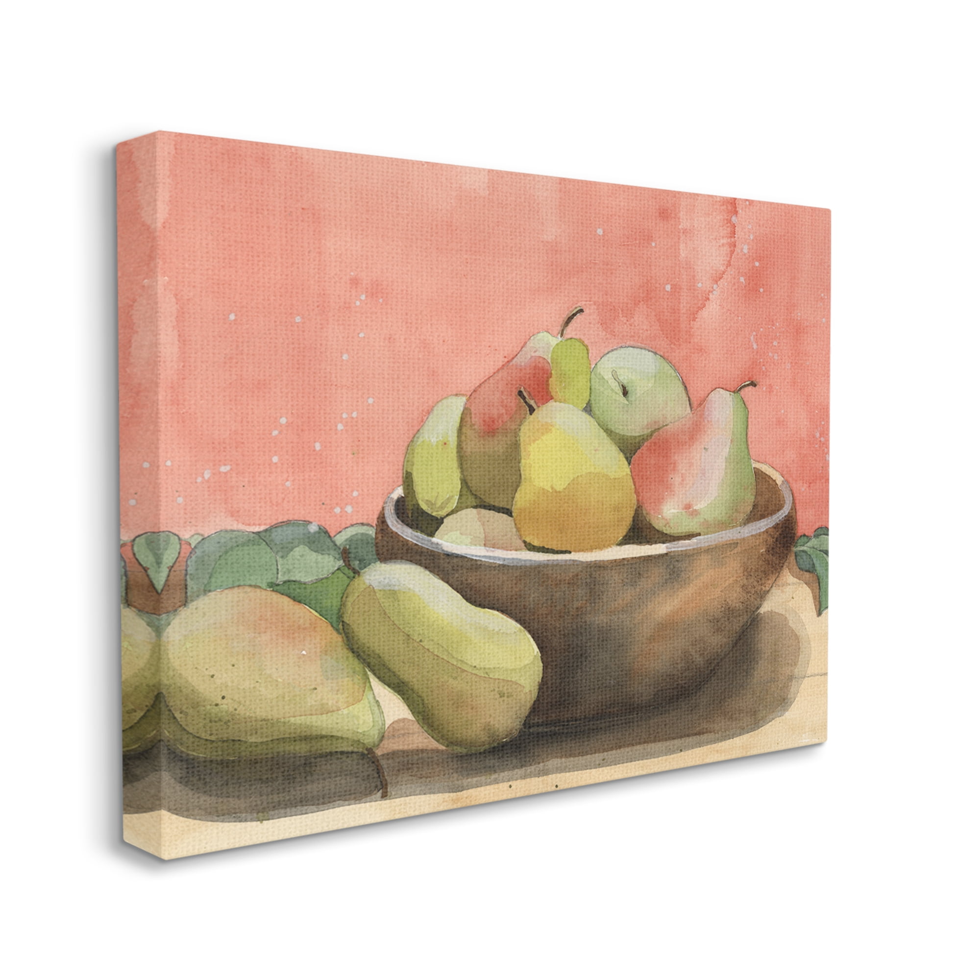 Stupell Industries Watercolor Pears Still Life Food & Beverage Painting Gallery Wrapped Canvas Art Print Wall Art, 30 x 24