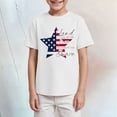 thumbnail image 2 of Gubotare Toddler Boy American Flag Shirt Toddler Long Tops Preschool T Shirt Cute Boys Girls Round Neck T Shirt Funny Casual Short Sleeve T Shirt (White,Size 2-3 Years), 2 of 4
