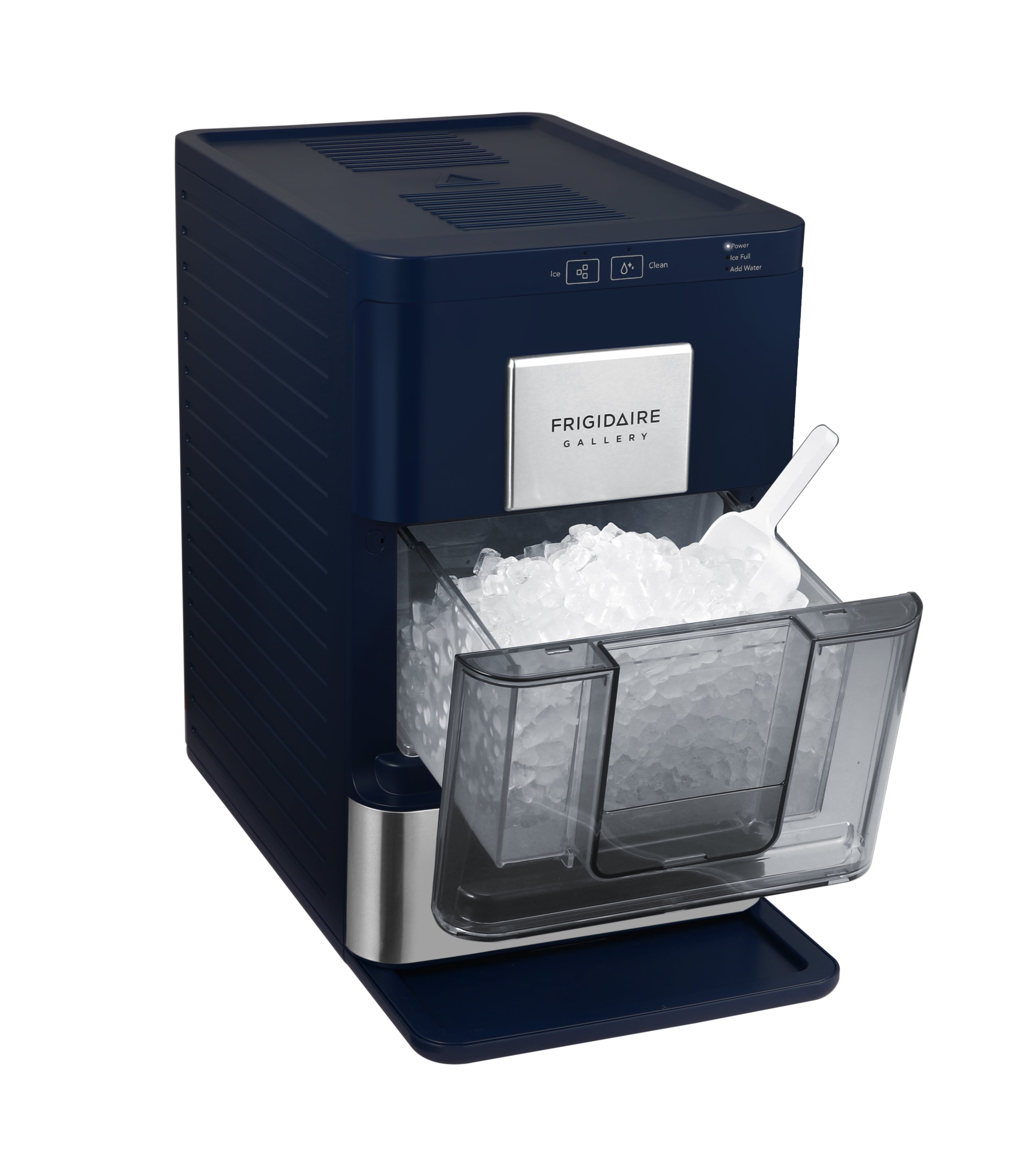 Frigidaire Gallery 44 lb Day Capacity Touchscreen Nugget Ice Maker Navy - high-capacity icemaker with stainless steel accents ideal for kitchens, entertaining, and frequent ice use