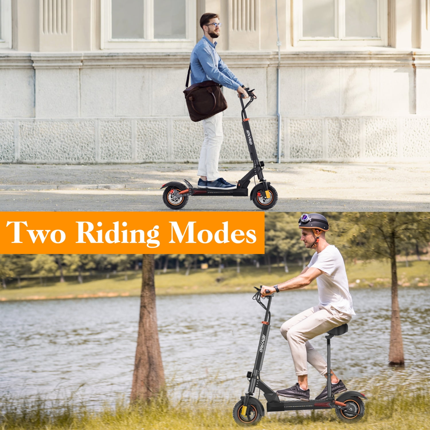 Mother's Day 12.5AH 48V 800W Electric Scooter Max 45KM/H & 25-40KM with Seat, 10 inch Tires, iENYRID Kick Scooter Commuter for Adults & Teens & Kids