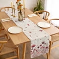 thumbnail image 3 of Table Runner 60 Inches Long for Kitchen Dining, Pink Flowers Dresser Scarf Farmhouse, Dining Table Decorations for Wedding/Parties, Spring Watercolor Botanical Floral Beige 13 x 60 In, 3 of 8