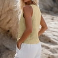 thumbnail image 4 of Women's Tank Tops 2026 Fashion Sleeveless Vest Cotton Linen Button Down Vests Summer Undershirts Camisole for Women, 4 of 8