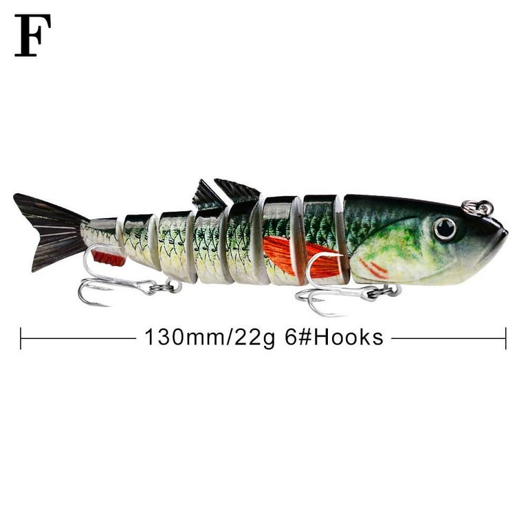 8 Segment 113cm 22g New Portable Lifelike Eyes Plastic Hard Crank Crucian  Carp Bionic Bait Fishing Lure Treble Hooks F 