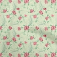 thumbnail image 1 of oneOone Viscose Jersey Teal Green Fabric Florals Quilting Supplies Print Sewing Fabric By The Yard 60 Inch Wide, 1 of 4