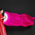 thumbnail image 6 of SharkTRUE Women Belly Dance Fan, Veil Colorful Long Folding Bamboo Fan, Imitation Silk Streamers Classical Dance Long Silk Fan, 6 of 9
