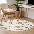 thumbnail image 4 of Round Rugs 3.3Ft, Tropical Plants Round Area Rug Washable Indoor Throw Carpet, Summer Palm Trees Camel Animals Boho Soft Non Slip Circle Rug for Laundry Room Patio Home Decor Aesthetic, 4 of 8