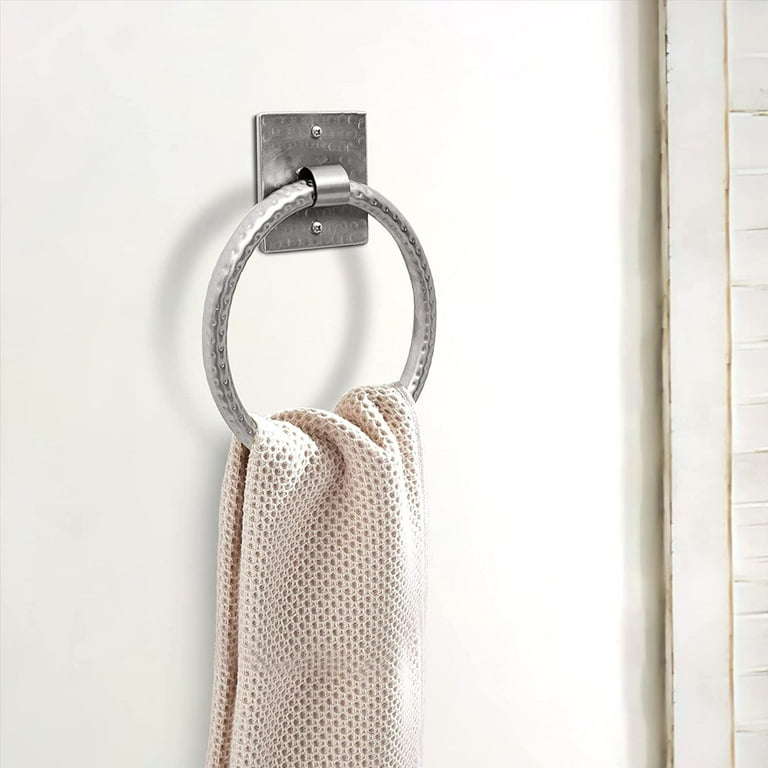 Monarch Abode Hand Hammered Metal Bathroom Hardware Towel Ring