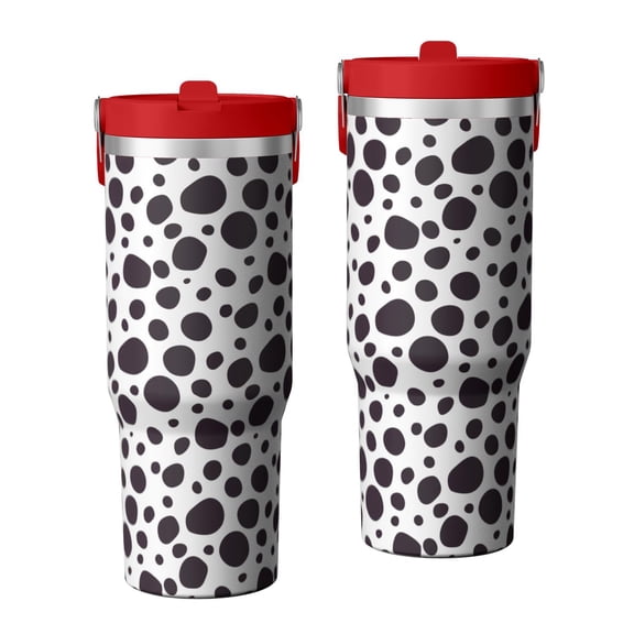 Leopard Print 30oz Handheld Travel Tumbler with Handle – Double Wall Stainless Steel Insulated Cup, Flip Straw Lid, Leak-Proof & BPA-Free for Hot and Cold Drinks – Durable Coffee & Juice Mug