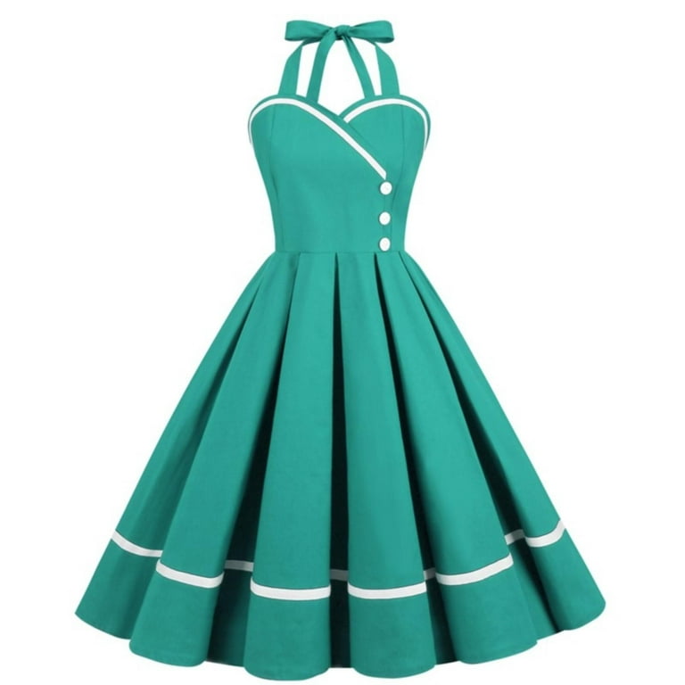 Fsqjgq Short Party Dress Female A Line Vintage Patchwork Receive