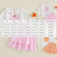 thumbnail image 3 of Leey-World Toddler Halloween Outfit Long Sleeve Pumpkin Sweatshirt Tulle Skirt Girls Fall Clothes(Orange,18-24 Months), 3 of 5