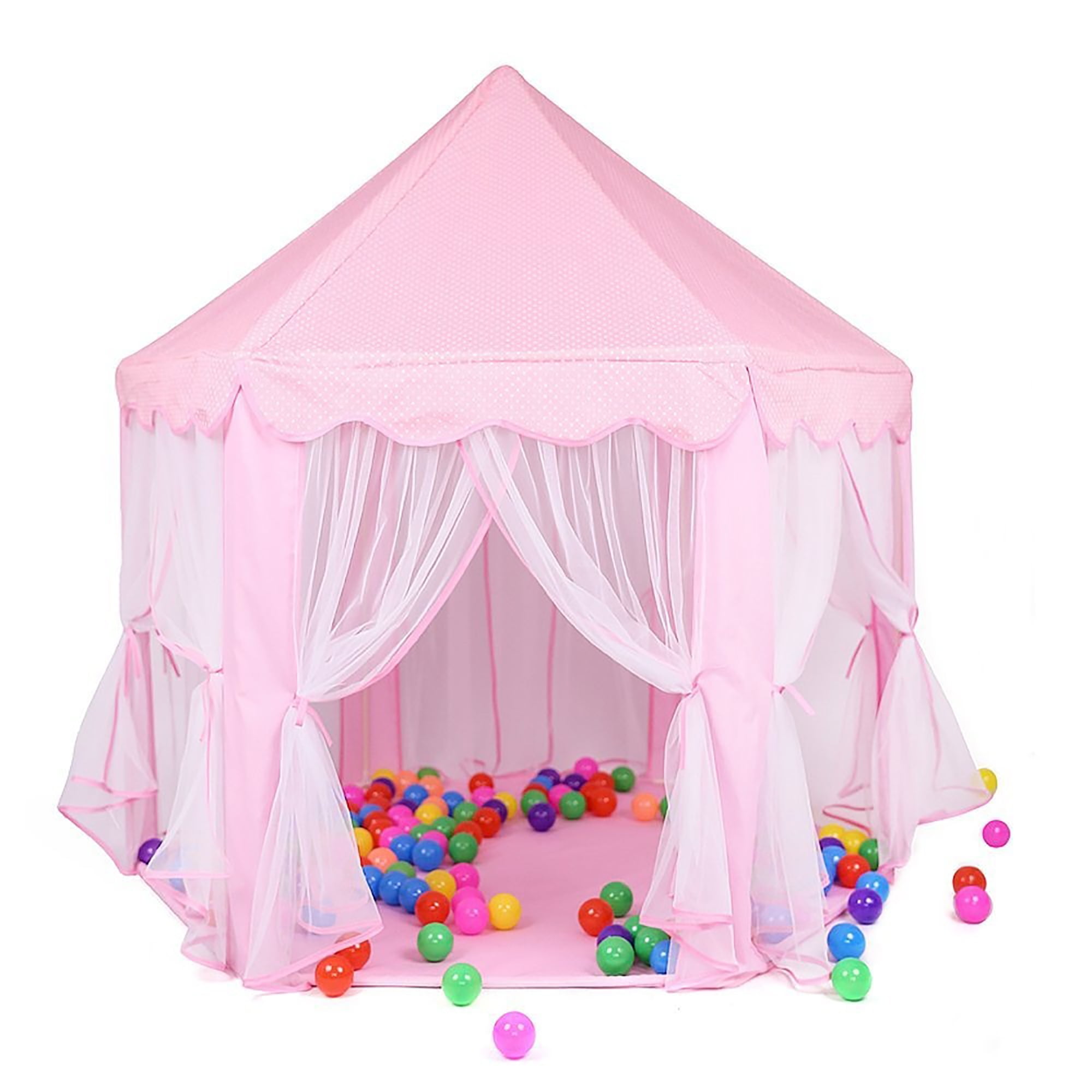 Tents for Girls, Princess Castle Play House for Child, Outdoor Indoor Portable Kids Children Play Tent for Girls Pink Birthday Gift