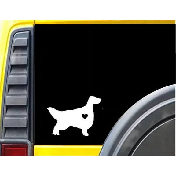 English Setter *J653* little heart Decal 6 inch Sticker