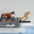 thumbnail image 2 of Elegante Escultura De Resina De Un Caballo Corredor. Figura De Arte Abstracto Moderno Para Decoración Del Hogar, La Oficina, La Sala De Estar, La Entrada O La Mesa. Ideal Para Amantes De Los, 2 of 8