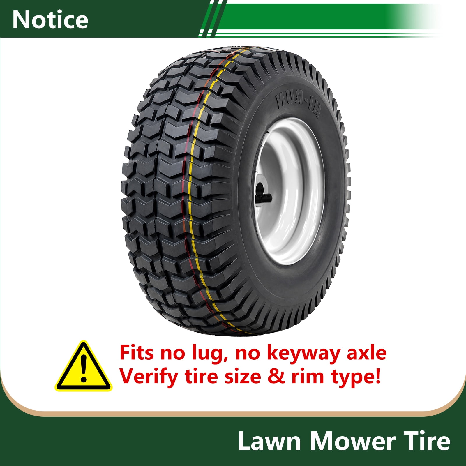 Hi-Run 2 Set SU12 16X6.50-8 2PR Light Duty Lawn and Garden Tire & Wheel Assembly with 3/4" Bushing