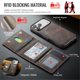 thumbnail image 5 of Funda para IPhone 17 Pro Max 6.9" RFID Que Bloquea la Funda Protectora con Soporte Magsafe de 7 Ranuras para Tarjetas 2 en 1 Funda Protectora de Cuero a Prueba de Golpes con Tapa Desmontable, Café, 5 of 7