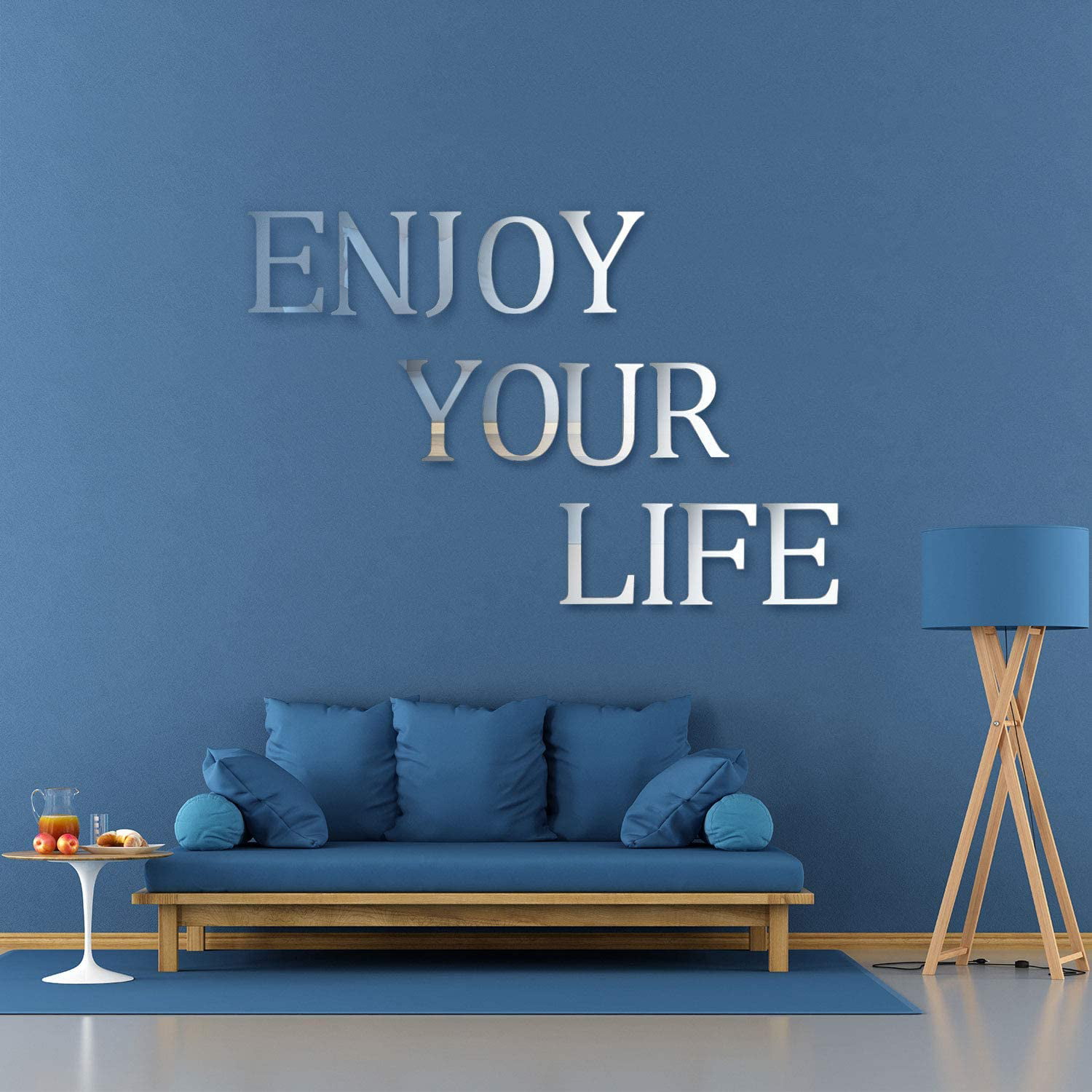Mirror Face Wall Sticker 26 Letters Art DIY Mural Decal Living Room Decor 1Piece