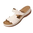 thumbnail image 2 of Sandals for Women Baeitkot Women's Spring Summer Fashionable Casual Versatile Solid Color Open Toe Trendy One-Strap Slippers Wedge Heels Shoes, 2 of 9