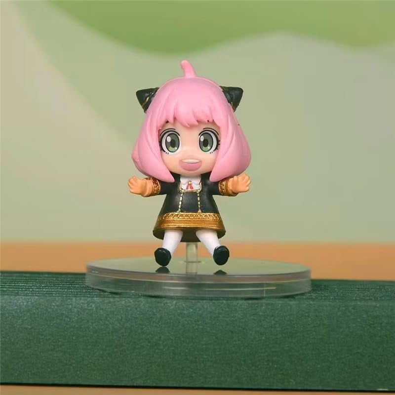 Newly Anya Yor Figure Bond Fuder Figure Loid Forger Figure Jumping Q Version Action Figures 6cm/2.4inch Handmade PVC Anime Collectible Craft Gift
