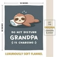 thumbnail image 6 of Funny Fathers Day Birthday Gifts for Grandpa, Grandpa is Charging Sloth Blanket, Gifts for Grandpas from Grandkids, Grandpas Present for Christmas, Super Soft Blanket for Grandfather, 6 of 7