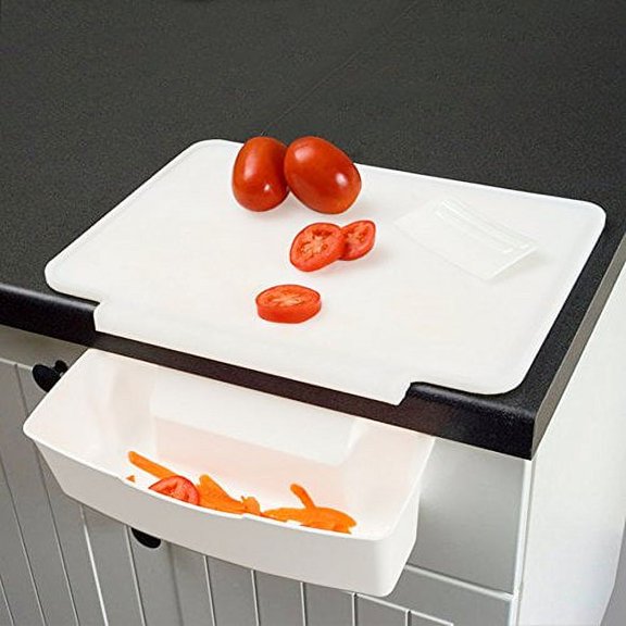 Cutting Board Counter Catcher Dish washer Safe Home Kitchen Tools - Kitchen Set (White)