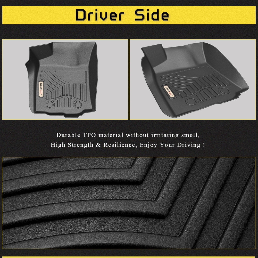 Floor Mats for 2016-2017 Toyota Tacoma Double Cab with Automatic Transmission, 1st & 2nd Row Toyota Floor Liners (NO Manual Transmission, No Access Cab) ...