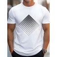 thumbnail image 1 of Camiseta de algodón puro con estampado de mosaico en siete colores opcionales (primavera/verano 2025), para hombre, de manga corta y cuello redondo, estilo hip-hop retro, informal, ideal para el hogar, 1 of 5