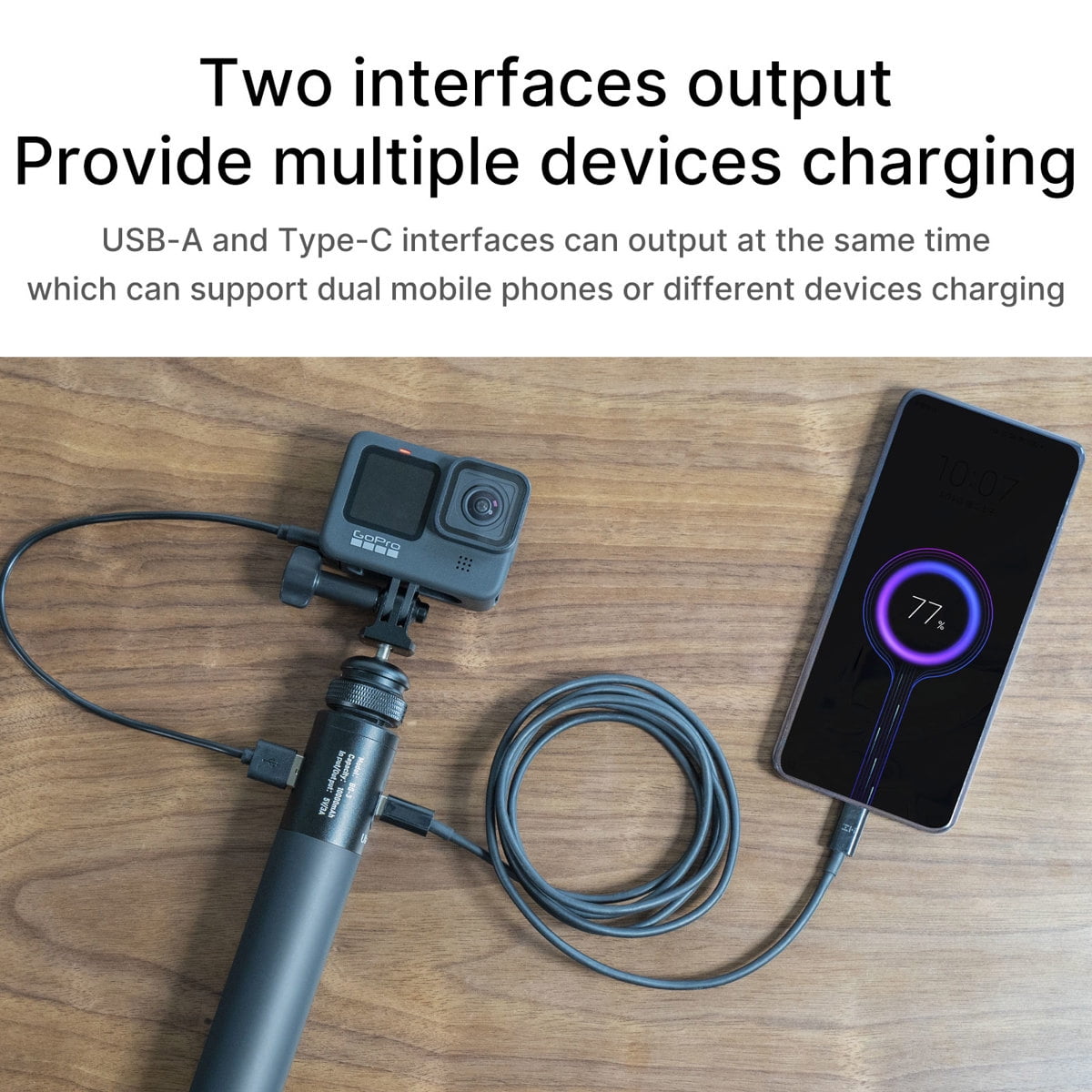 Ulanzi BG-3 10000mAh Power Bank Hand Grip with USB-A & Type-C Dual Charging Ports