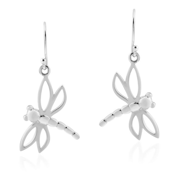 AeraVida Mysterious Dragonfly in Flight Sterling Silver Dangle Earrings