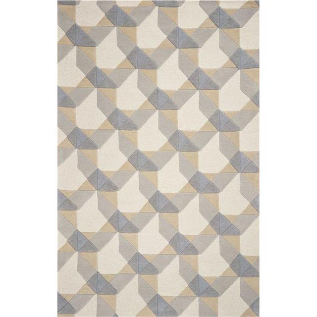 HomeRoots 353533 27 x 45 in. Wool Ivory & Grey Area Rug