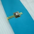 thumbnail image 2 of Panda Bear Bamboo Square Tie Bar Clip Clasp Tack- Silver or Gold, 2 of 5