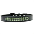 thumbnail image 1 of Two Row Lime Green Crystal Size 18 Black Dog Collar, 1 of 1