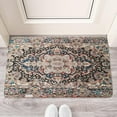 thumbnail image 2 of Boho Brown Patterned Carpet Welcome Door Mat Decorative Doormat Farmhouse Low-Profile Floor Rug Switch Mat for Home Indoor Outdoor Decorations 17 X 30 Inch, 2 of 6
