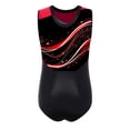 thumbnail image 4 of Hansber Gymnastics Leotards for Girls Ballet Dance Top Sleeveless Sparkle Printed Athletic Bodysuit Red 16, 4 of 5