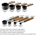 thumbnail image 3 of 8 pieces Black Measuring Cups Set and Measuring Spoons Set with Scale, Wooden Handle Stainless Steel Dry & Liquid Measuring Cup for Cooking Baking, 3 of 9